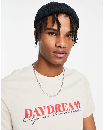 New Look Camiseta blanco hueso con texto "daydream"