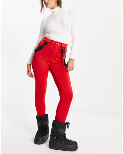 Threadbare Ski Trousers With Braces - Red
