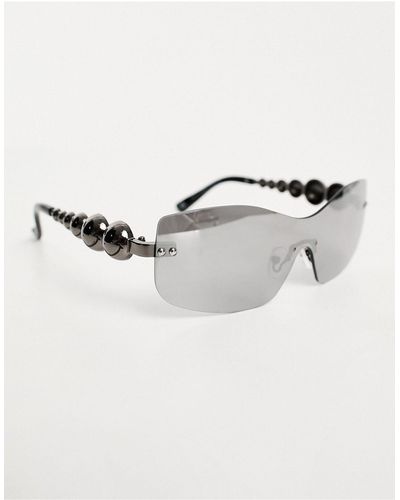 ASOS Smiley Collab Rimless Sunglasses With Arm Detail - Black