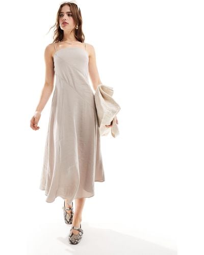 ASOS Full Skirt Midi Slip Dress - White