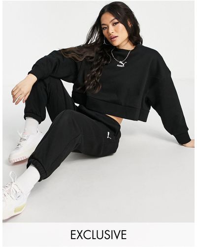 PUMA Oversized Sweatshirt Met Boxy Pasvorm - Zwart