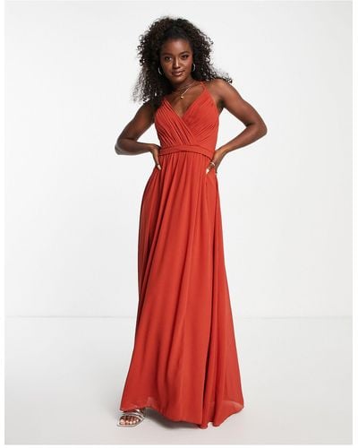 Little Mistress Maxi Dress With Back Strap Detail - Red