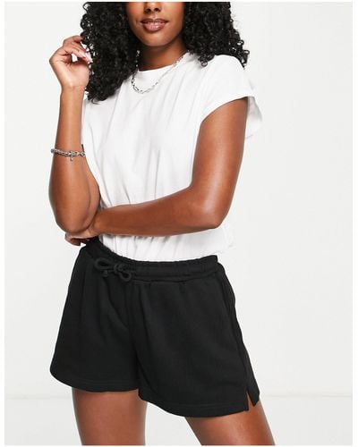 Weekday Essence Cotton Jersey Shorts - Black