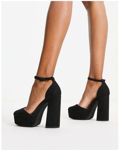 New Look Platform Block Heeled Shoes - Black