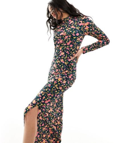 ONLY Long Sleeve High Neck Maxi Dress - Multicolor