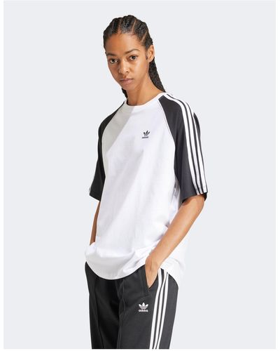 adidas Originals Colorblock - t-shirt oversize bianca - Bianco