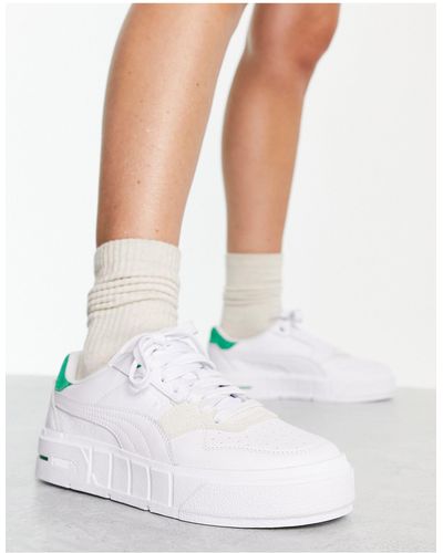 PUMA Cali Court Match Sneakers With Green Tab - White
