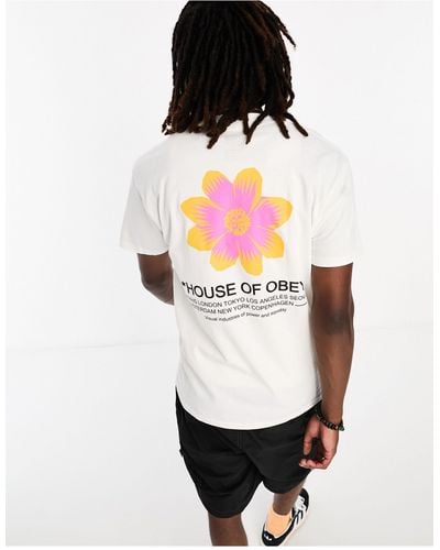 Obey T-shirt Met House Of -print Op - Wit