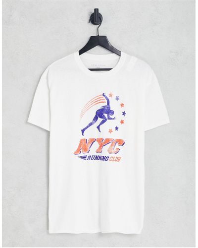 New Look Nyc run club - t-shirt - Blanc
