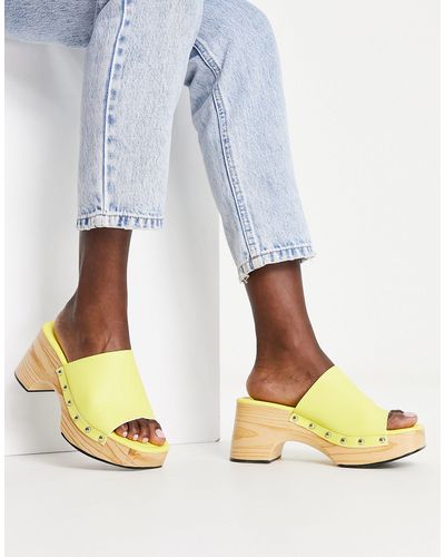 Glamorous Mid Clog Mule Sandals - Multicolor