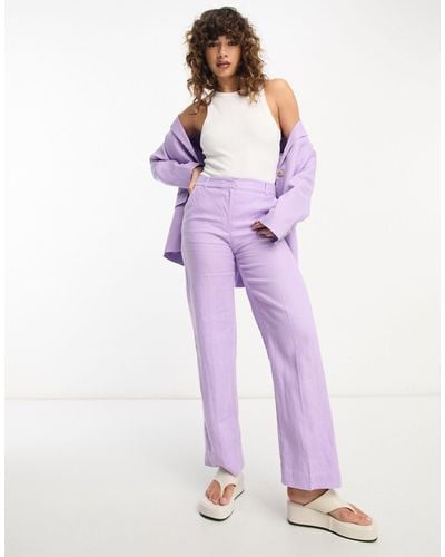 & Other Stories Co-ord Linen Pants - Purple