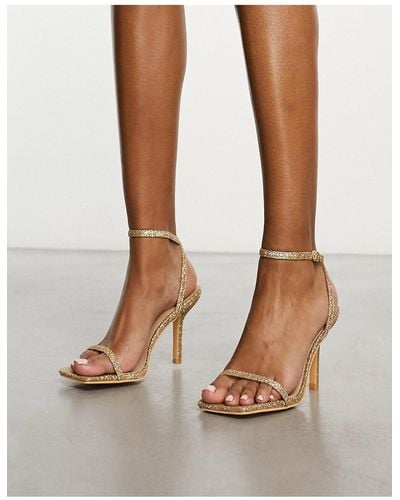 Glamorous Barely There Heeled Sandals - Black