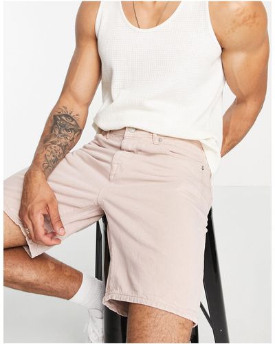 SELECTED Loose Fit Denim Shorts - Pink
