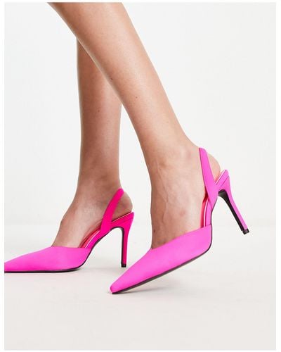 Glamorous Slingback Heeled Shoes - Pink