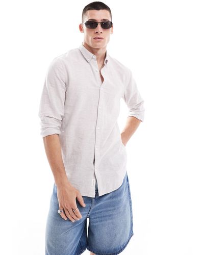 Hollister Slub Linen Shirt - White