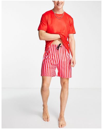 Loungeable Valentines Short Pyjamas - Red