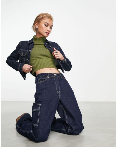Collusion X008 Mid Rise Straight Cargo Jeans Co-ord - Blue