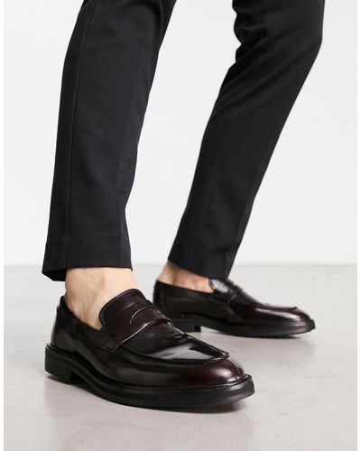 Schuh – robin – klobige loafer aus hochglanzleder - Schwarz