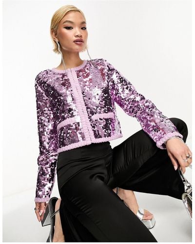 & Other Stories Sequin Jacket - Purple