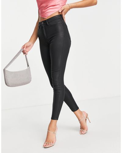 ASOS – ridley – enge jeans mit hoher taille - Schwarz