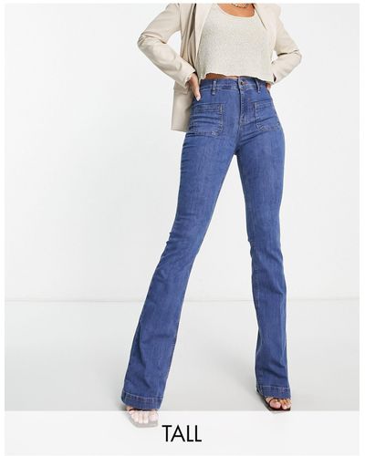 River Island Flared Jeans Met Zakken Voor - Blauw