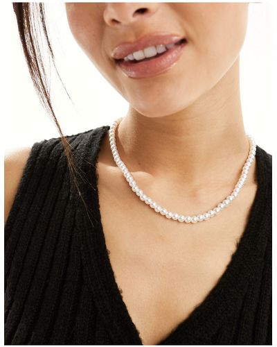 Weekday Faux Pearl Necklace - Black
