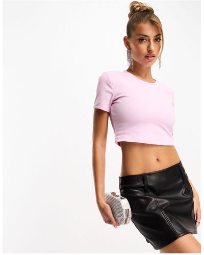 adidas Originals – essential – kurz geschnittenes t-shirt - Pink