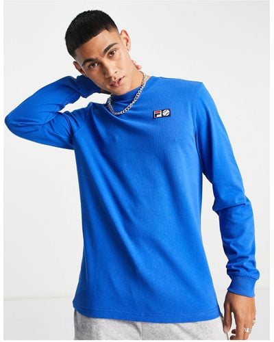 Fila Tennis club - top a maniche lunghe con stampa sul retro - Blu