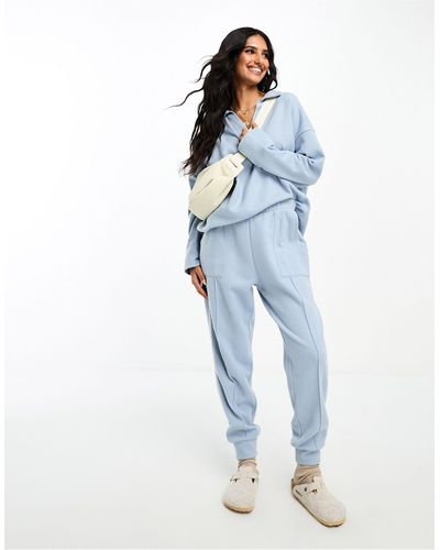 ASOS Super Soft Co-ord Long Line Rugby Sweater - Blue