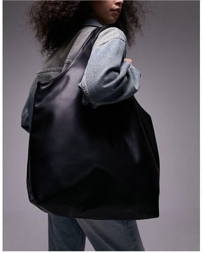 TOPSHOP Troy Scoop Handle Tote Bag - Black