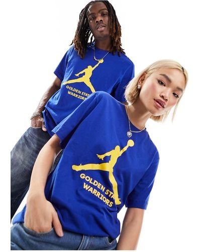 Nike Basketball Camiseta azul marino y amarilla unisex con logo