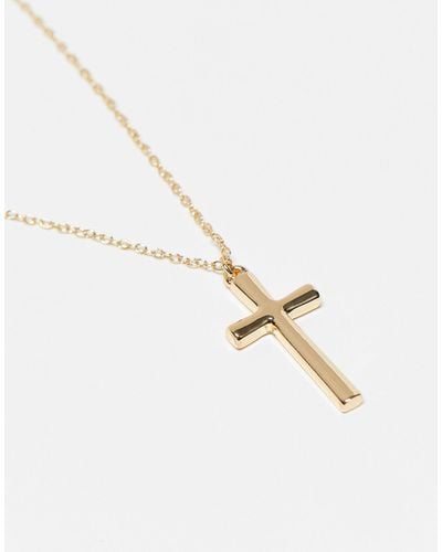 Icon Brand Cross Pendant Necklace - Natural