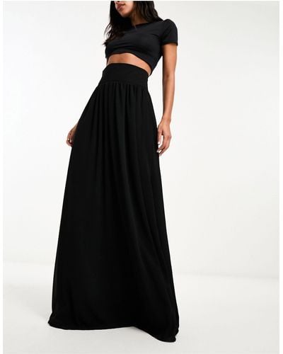 TFNC London Pleated Maxi Skirt - Black