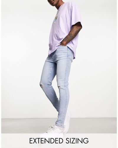 ASOS Spray On Jeans With Power Stretch And Knee Rips - White