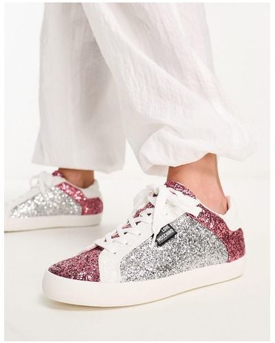 Love Moschino Sneakers Met Glitter - Wit