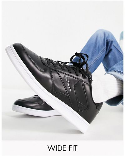 Ben Sherman Minimalistische Sneakers Met Brede Pasvorm En Veters - Zwart