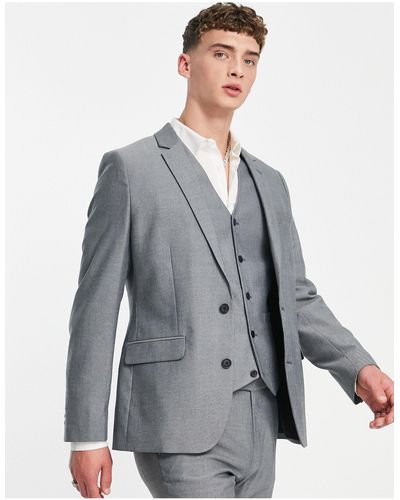 ASOS Skinny Smart Oxford Suit Jacket - Gray