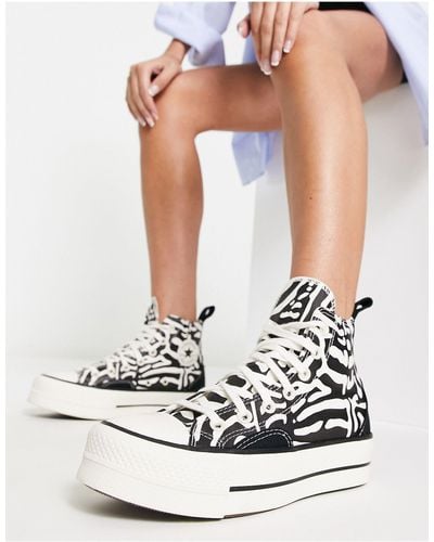 Converse – chuck taylor all star lift hi – knöchelhohe sneaker mit zebramuster - Weiß