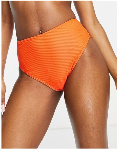 New Look High Waist Bikini Bottom - Orange