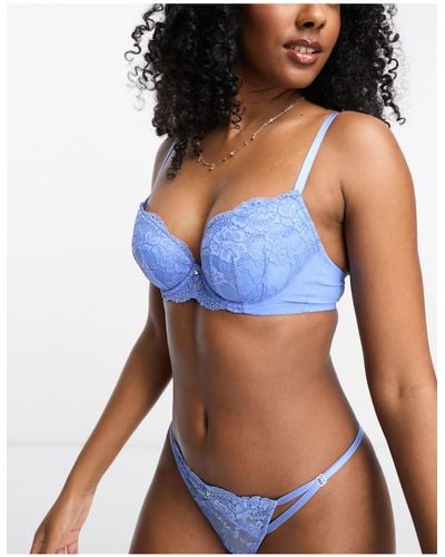 Ann Summers Sexy Lace Planet Plunge Bra - Blue