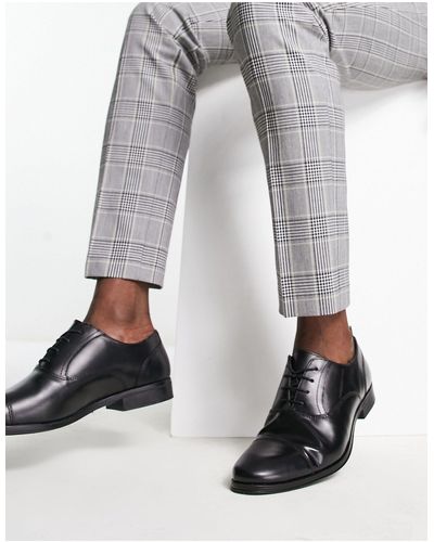 ASOS – oxford-schuhe aus em leder mit zehenkappe - Schwarz