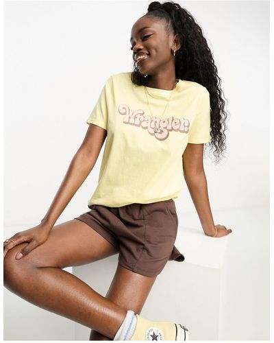 Wrangler T-shirt gialla regular fit con logo - Neutro