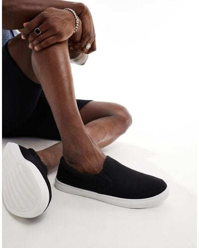 Truffle Collection Canvas Slip-on Trainers - Black