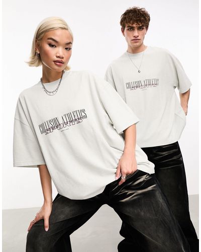 Collusion Unisex - t-shirt style universitaire - Gris