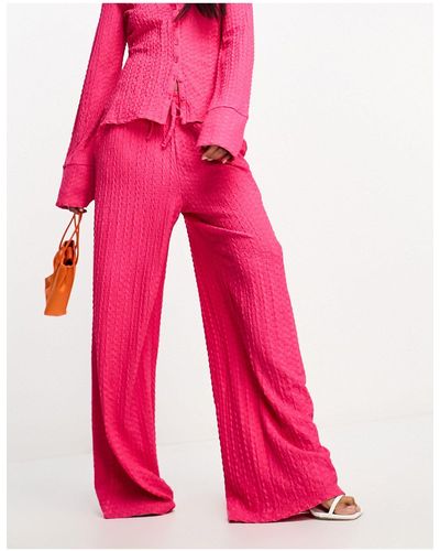 French Connection Textured Pants - Pink