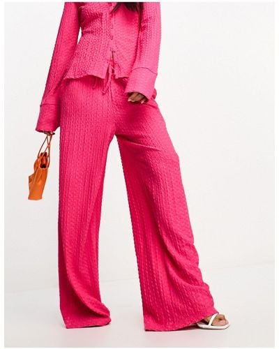 French Connection Textured Trousers - Pink