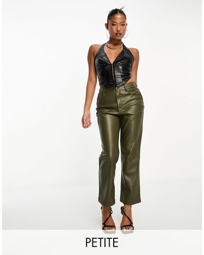 Never Fully Dressed Petite Pu Trouser - Green