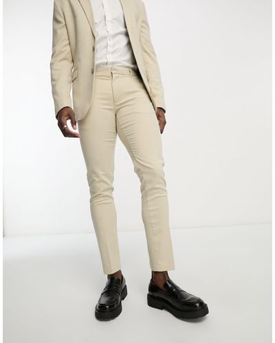 New Look Skinny Suit Trousers - Natural
