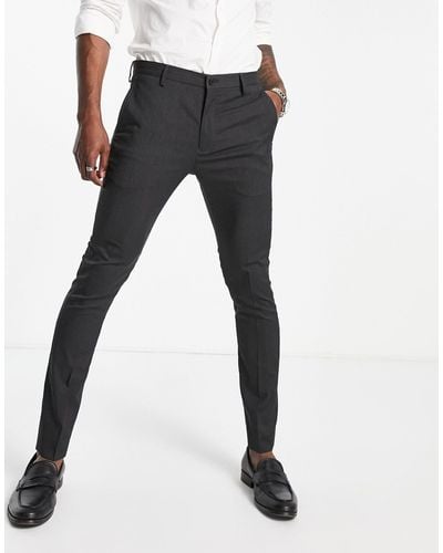 Bolongaro Trevor Plain Super Skinny Suit Pants - Gray