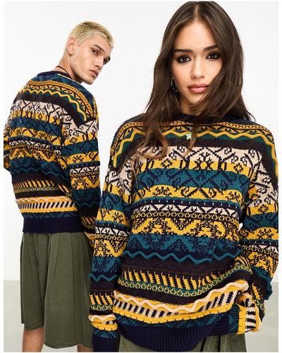 Reclaimed (vintage) Unisex Fairisle Sweater - Multicolour